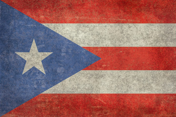 Flag of Puerto Rico with Vintage textured treatment