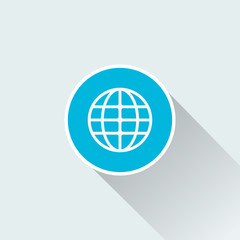 flat globe symbol icon
