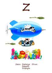 English Alphabet series of Amusing Animals letter Z