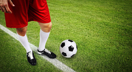 Football player with ball