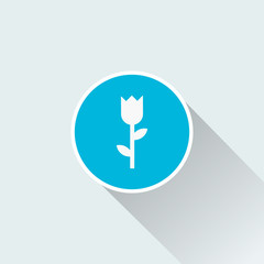 flat flower icon with long shadow
