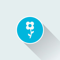 flat flower icon with long shadow