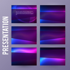 Presentation template powerpoint background aurora boreal neon effect01