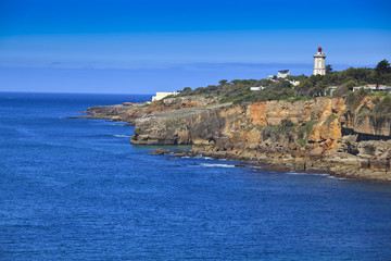 Rocky Coast Extending into the Sea