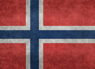 Flag of Norway with Vintage textured treatment