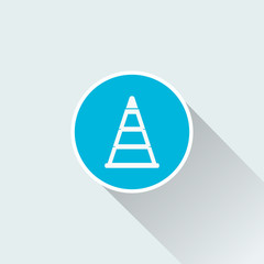 flat Construction Cone Icon
