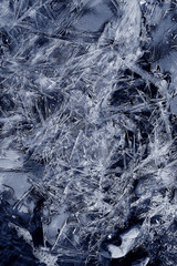 blue texture of cracked ice scratches