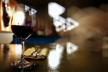 decoration of the table in the Italian restaurant