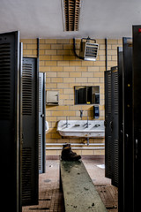 Abandoned Coal Fired Power Plant Locker Room with Boots - Ohio