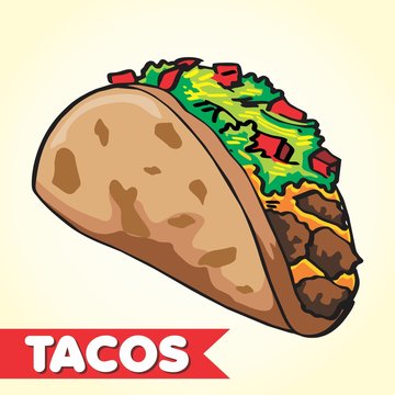 COLORFUL VECTOR DOODLE TACOS