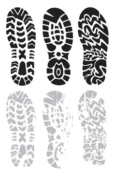 footprint shoes vector