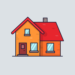 Isolated flat house. Home concept. Simple and clean style. Home icon for web.