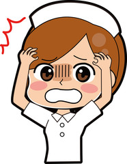 Obraz premium ショックを受ける看護師のイラスト