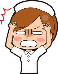 ショックを受ける看護師のイラスト