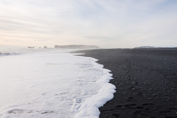 Landscape of beautiful Icelandic beach - March 2017