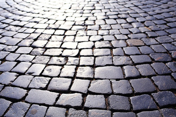 texture of stone pavement tiles cobblestones bricks background