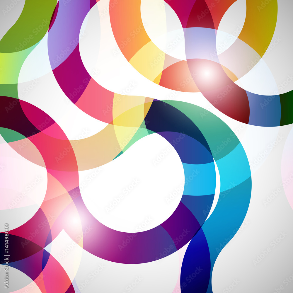 Poster rainbow loops, abstract background, design shape.