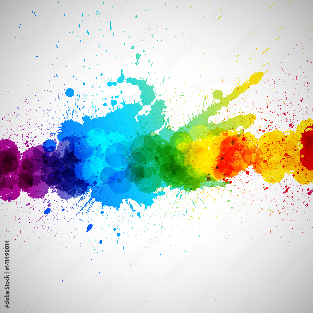 Poster holi background, abstract colorful splash paint blots. bright spots and blobs for holiday design pos