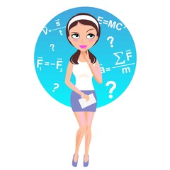 Beautiful girl female examination physics