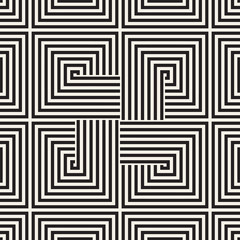 Repeating Geometric Stripes Tiling. Vector Seamless Monochrome Pattern