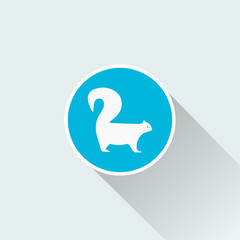 squirrel icon with long shadow