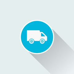 delivery truck icon with long shadow