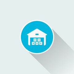 flat garage icon with box