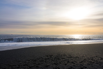 Landscape of beautiful Icelandic beach - March 2017