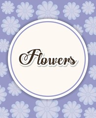 circle frame over beautiful flowers background. colorful design. vector illustration
