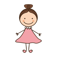 happy woman cartoon icon, vector illustration design