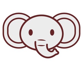 kawaii elephant icon over white background. vector illustration
