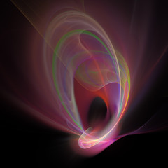 Obraz premium Abstrakcyjny obraz. Fraktal / abstrakcyjny obraz w kolorach żółtym, czerwonym i niebieskim.