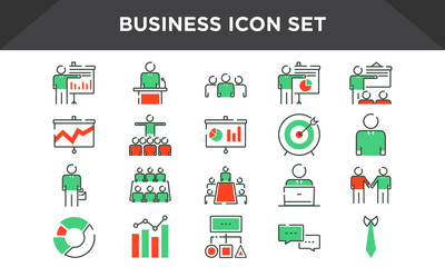 Business icons set, meeting icons set