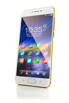 Golden modern smartphone