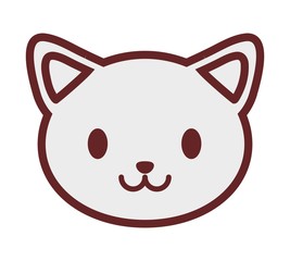 kawaii cat icon over white background. vector illustration