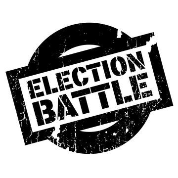 Election Battle rubber stamp. Grunge design with dust scratches. Effects can be easily removed for a clean, crisp look. Color is easily changed.