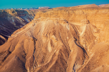 Mountain desert landscape. Nature Israel. Masada