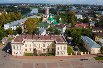 View from bell  tower in center of Vologda, Russia