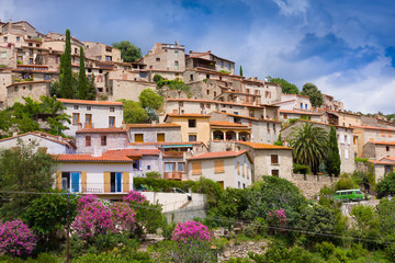 View of the village of Eus in Pyrenees-Orientales, Languedoc-Roussillon
