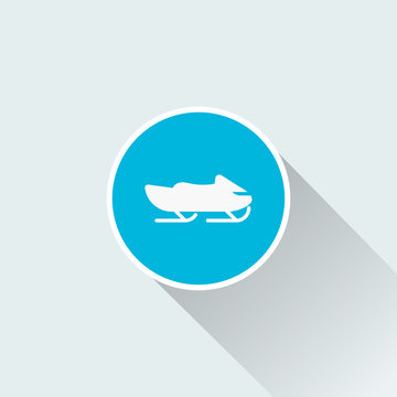 flat snowmobile icon