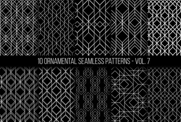 Set of universal different geometric seamless patterns