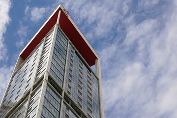 skyscraper reflection and sky