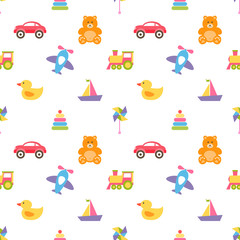 pattern with colorful baby toys