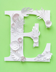 Letter of paper with paper flower