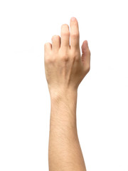 Obraz premium Man hand showing gesture isolated