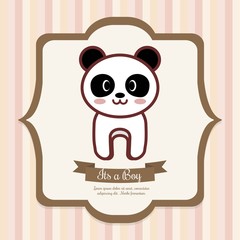 baby shower invitation with panda icon. colorful design. vector illustration