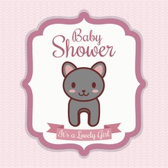 baby shower invitation with cat icon. colorful design. vector illustration