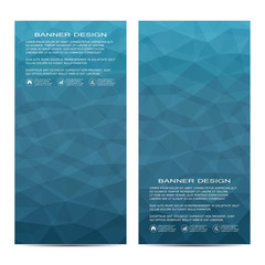 Set of modern vertical banners with triangles. Geometric abstract background. Business and website templates. Vector illustration
