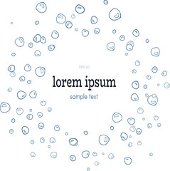 vector abstract background with contour of bubbles. decorative circle frame, card or invitation template. place for text