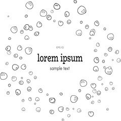 vector abstract background with contour of bubbles. decorative circle frame, card or invitation template. place for text